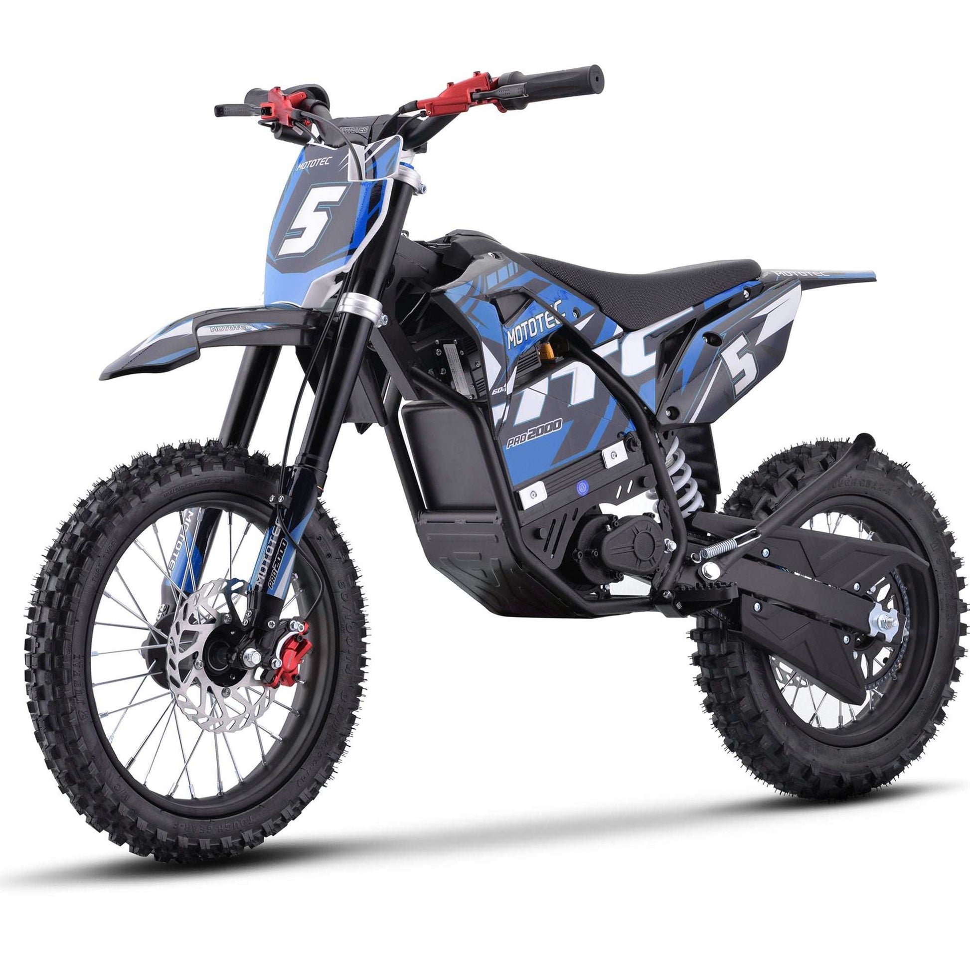 Mototec 60v Pro Electric Dirt Bike 2000w Lithium Blue - Skoutley Outdoors LLC