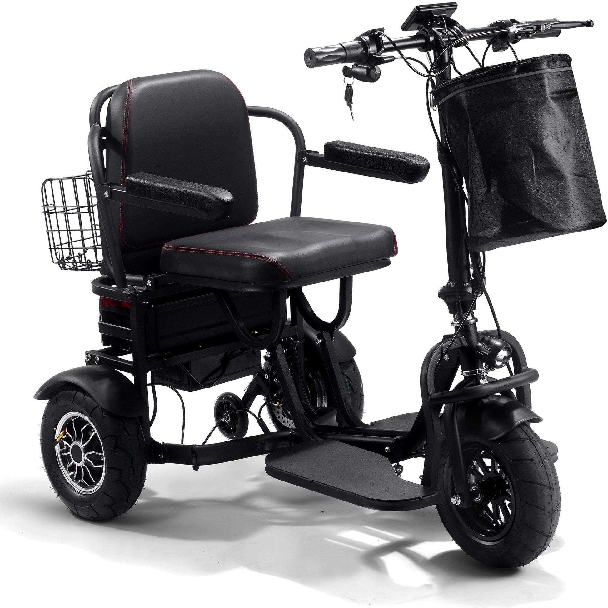 Mototec Folding Mobility Electric Trike 48v 1000w Dual Motor Lithium Black - Skoutley Outdoors LLC