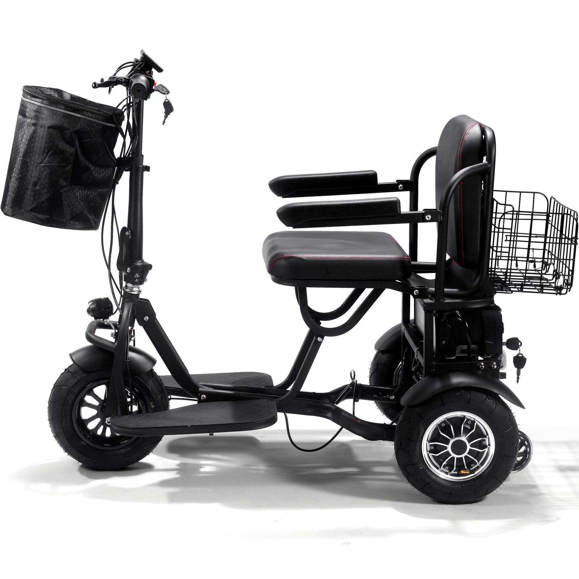 Mototec Folding Mobility Electric Trike 48v 1000w Dual Motor Lithium Black - Skoutley Outdoors LLC