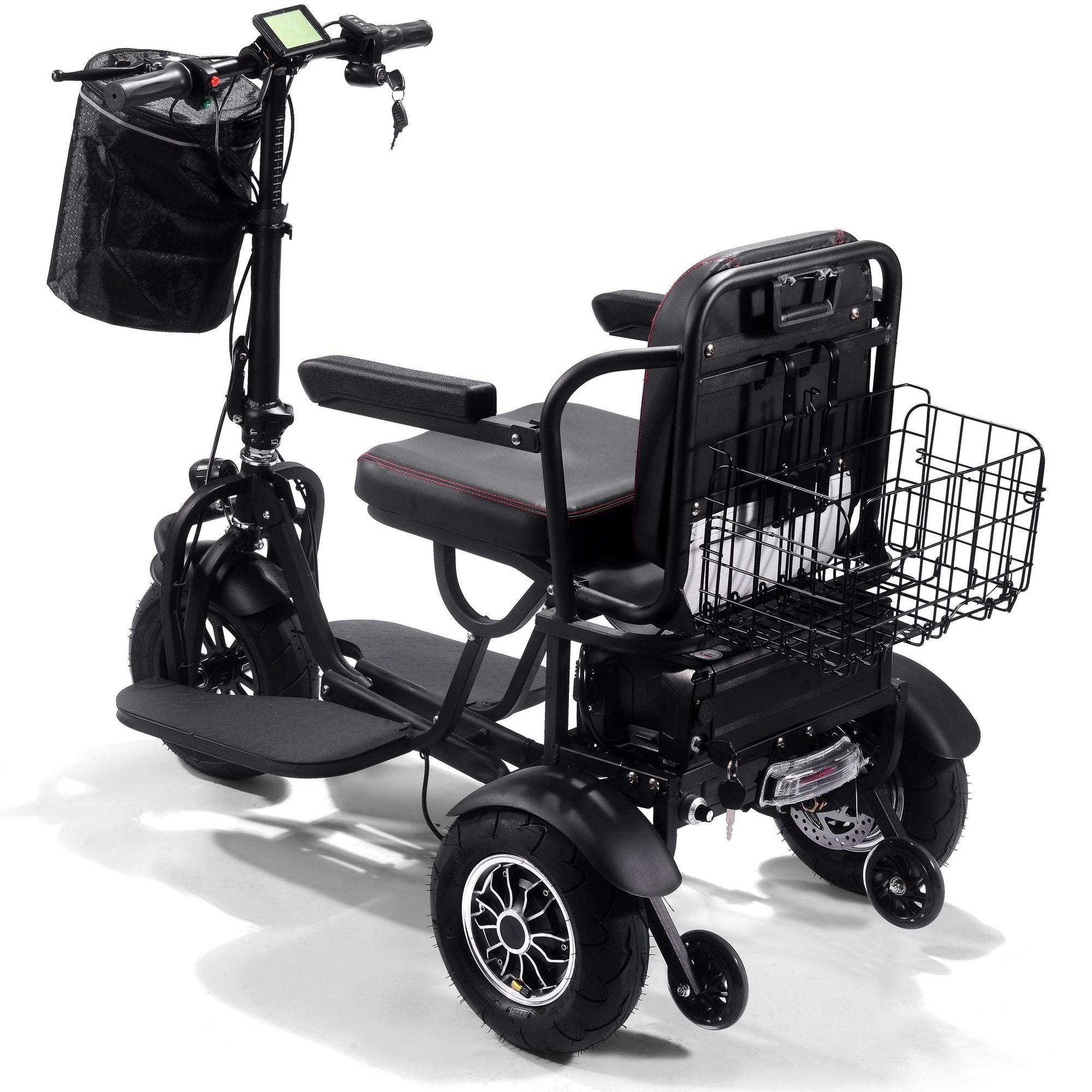 Mototec Folding Mobility Electric Trike 48v 1000w Dual Motor Lithium Black - Skoutley Outdoors LLC
