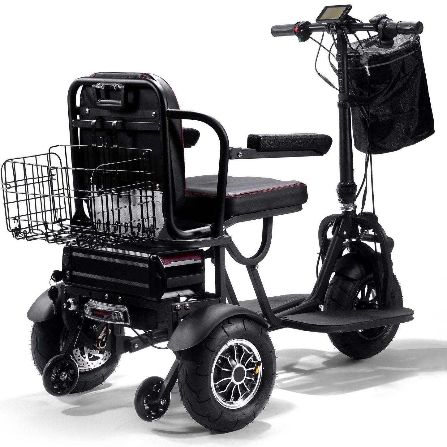 Mototec Folding Mobility Electric Trike 48v 1000w Dual Motor Lithium Black - Skoutley Outdoors LLC