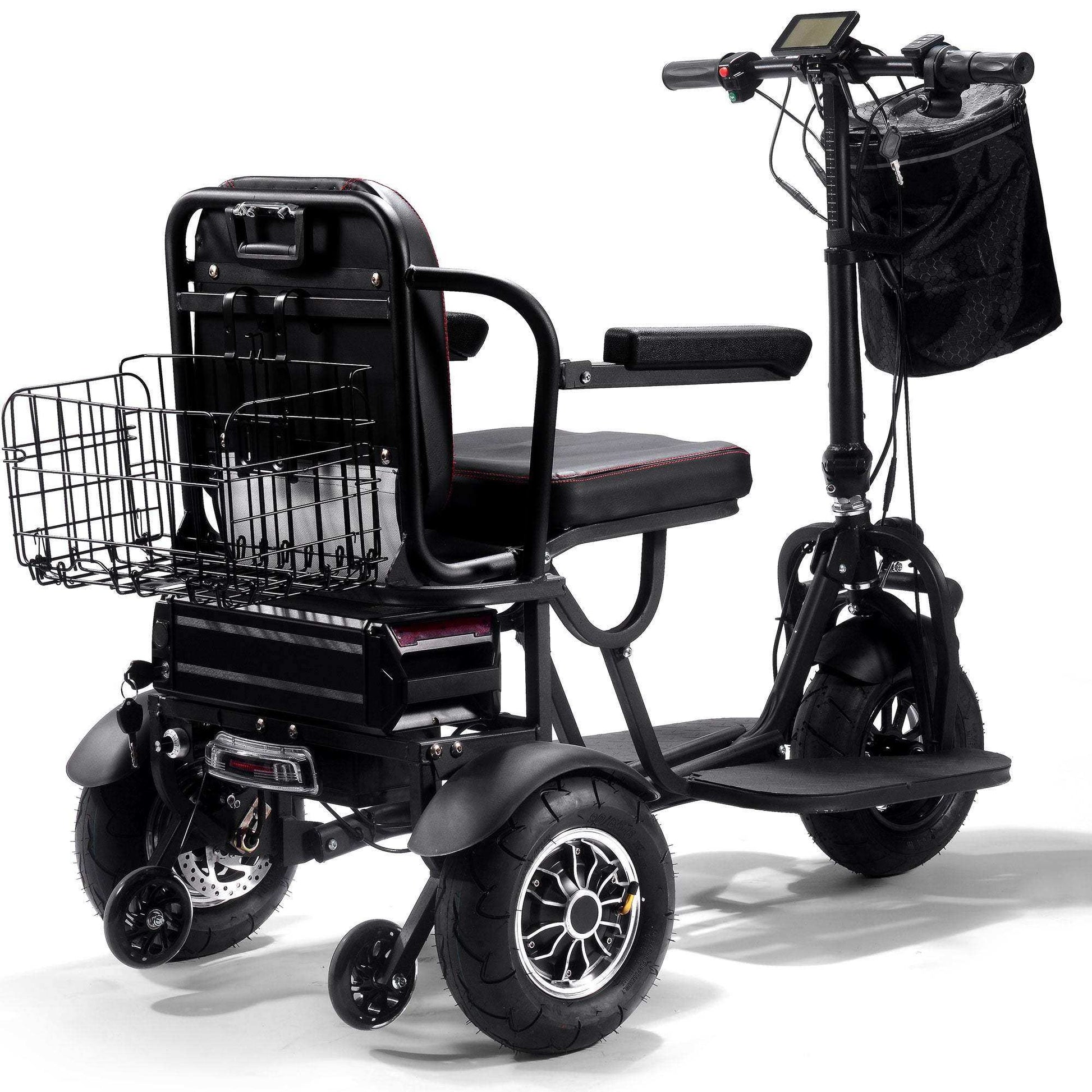 Mototec Folding Mobility Electric Trike 48v 1000w Dual Motor Lithium Black - Skoutley Outdoors LLC