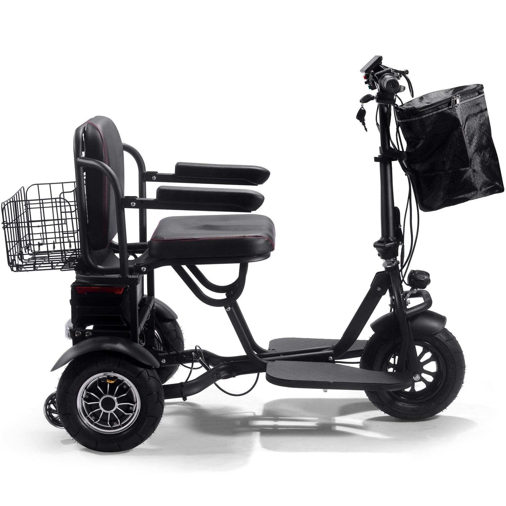 Mototec Folding Mobility Electric Trike 48v 1000w Dual Motor Lithium Black - Skoutley Outdoors LLC