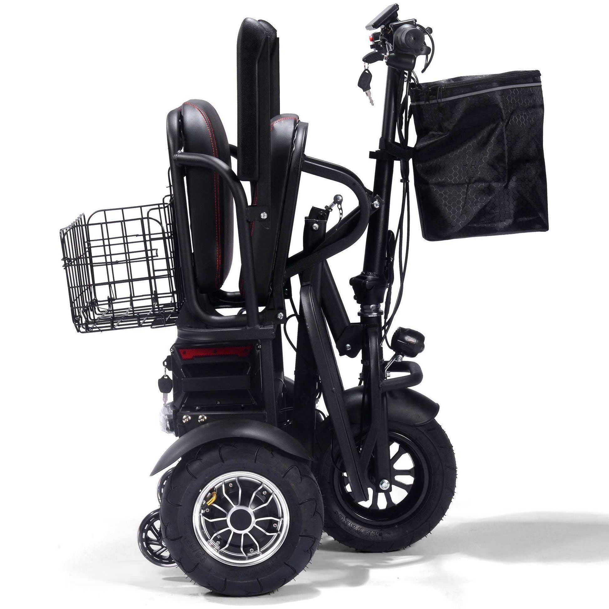 Mototec Folding Mobility Electric Trike 48v 1000w Dual Motor Lithium Black - Skoutley Outdoors LLC