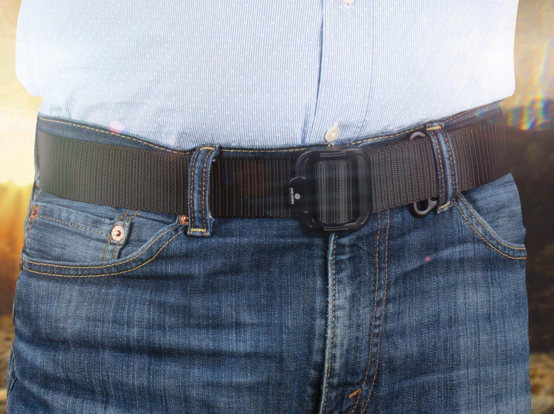 2ND Amen Men's Tactical 1.5 Inch Convertible TDU Rigger with Black Nylon webbing belt & Adjustable Metal Buckle - Skoutley Outdoors LLC