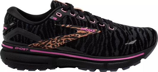 Women's Brooks Ghost 15, Black/Spring Crocus/Sunburn, 5 B Medium - Skoutley Outdoors LLC