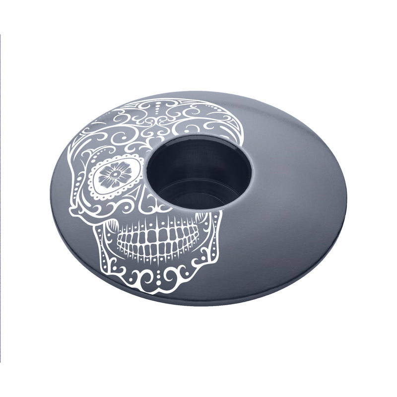 Load image into Gallery viewer, Vía de Muertos Sugar Skull Bicycle Headset Cap
