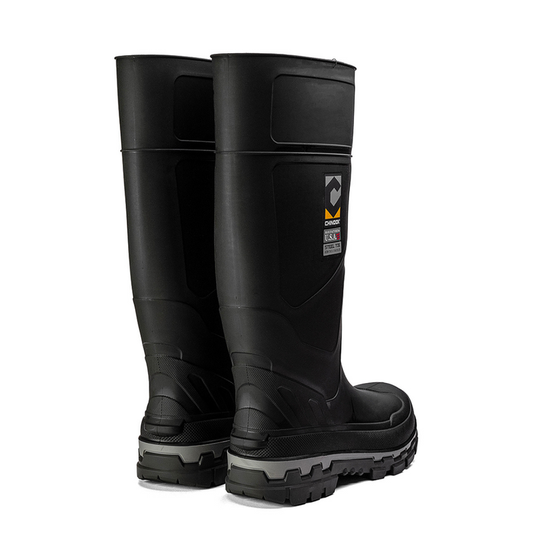 Load image into Gallery viewer, Kickaxe 15" Steel Toe Waterproof Rubber Boot – Black/Grey
