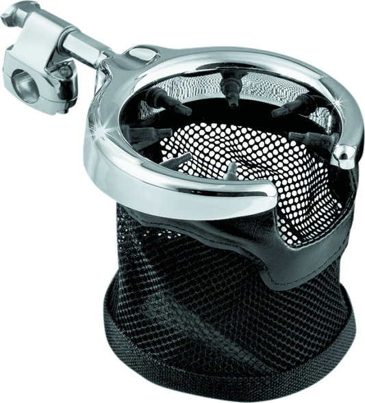Kuryakyn Universal Passenger Drink Holder With Basket Black &amp; Chrome