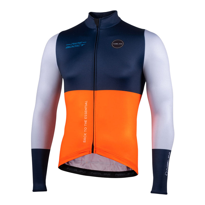 Load image into Gallery viewer, 2024 Nalini WARM FIT Men&#39;s Long Sleeve Cycling Jersey (Blue/Orange) S-4XL
