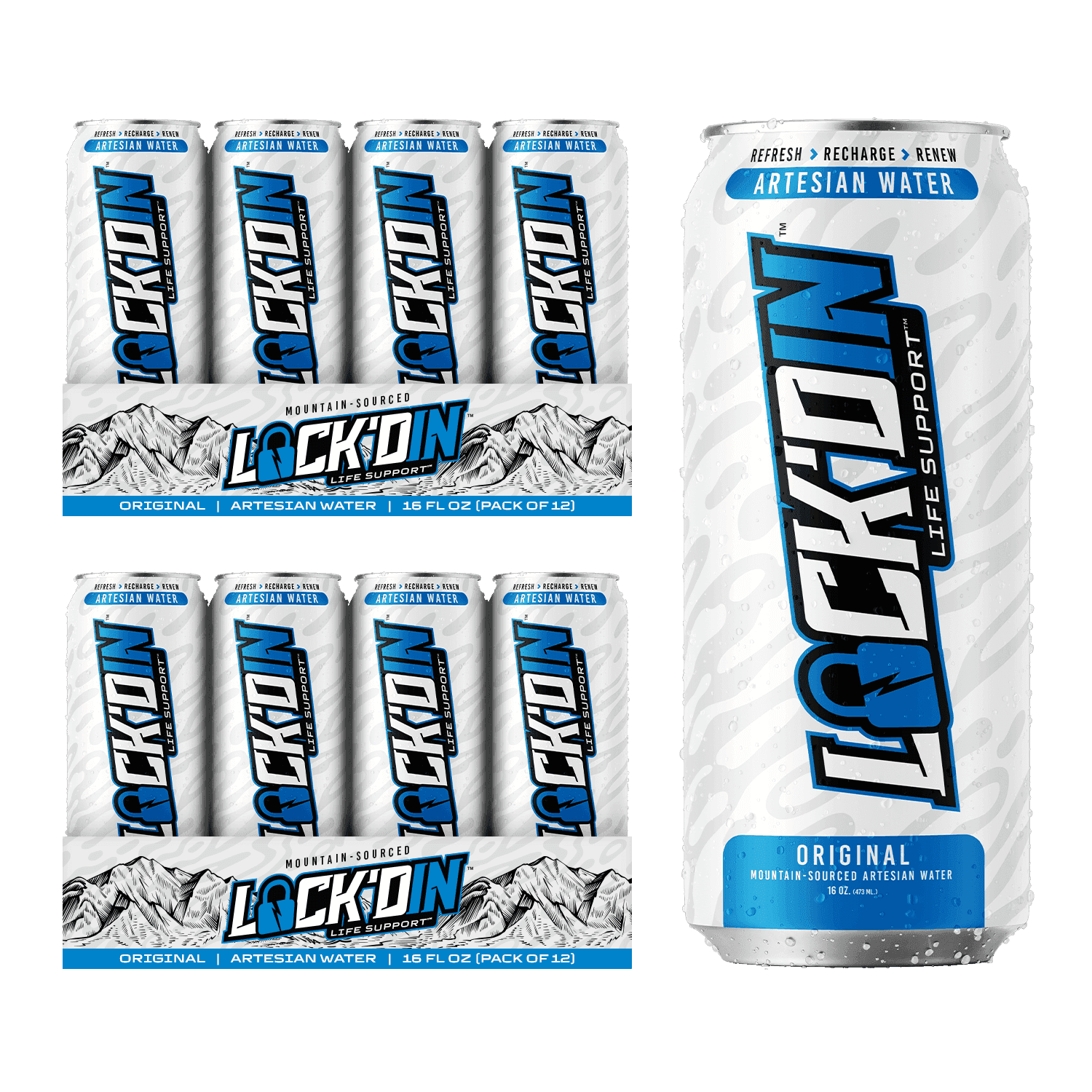 24-Pack LOCK'DIN Natural Artesian Water: Life Support for the Thirst Hero in You - Skoutley Outdoors LLC