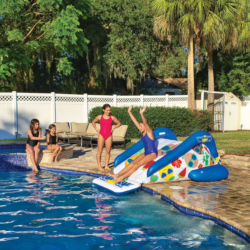Load image into Gallery viewer, WOW Sports Fruit Fun Soaker Sprinkler Inflatable Slide for In-Ground Pools
