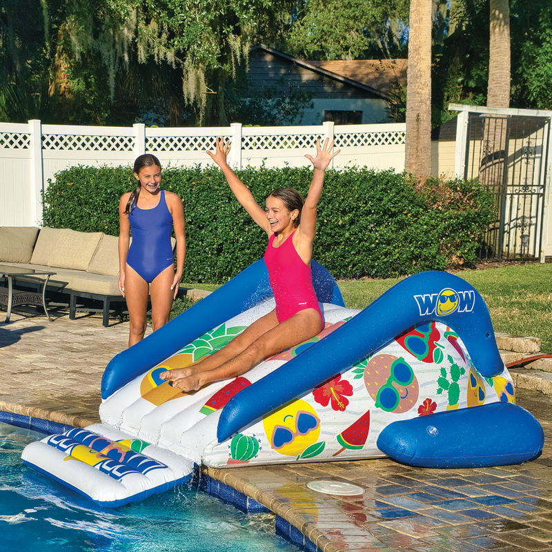 Load image into Gallery viewer, WOW Sports Fruit Fun Soaker Sprinkler Inflatable Slide for In-Ground Pools
