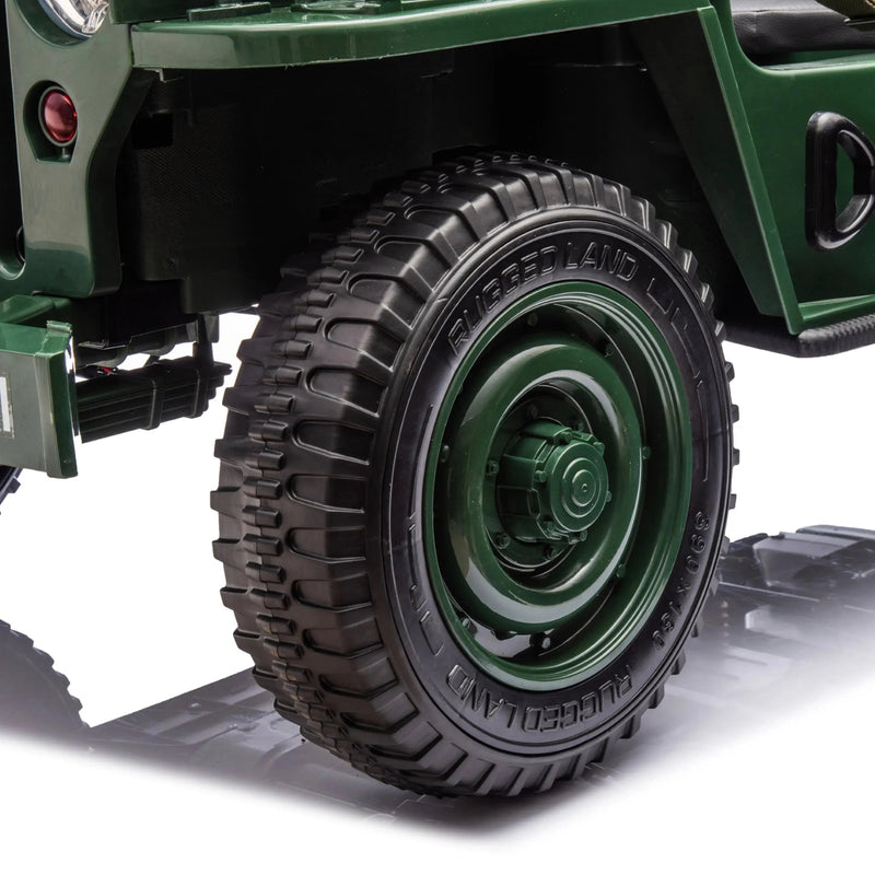 Load image into Gallery viewer, 24V Freddo Military Willy Truck 3 Seater Electric Ride on
