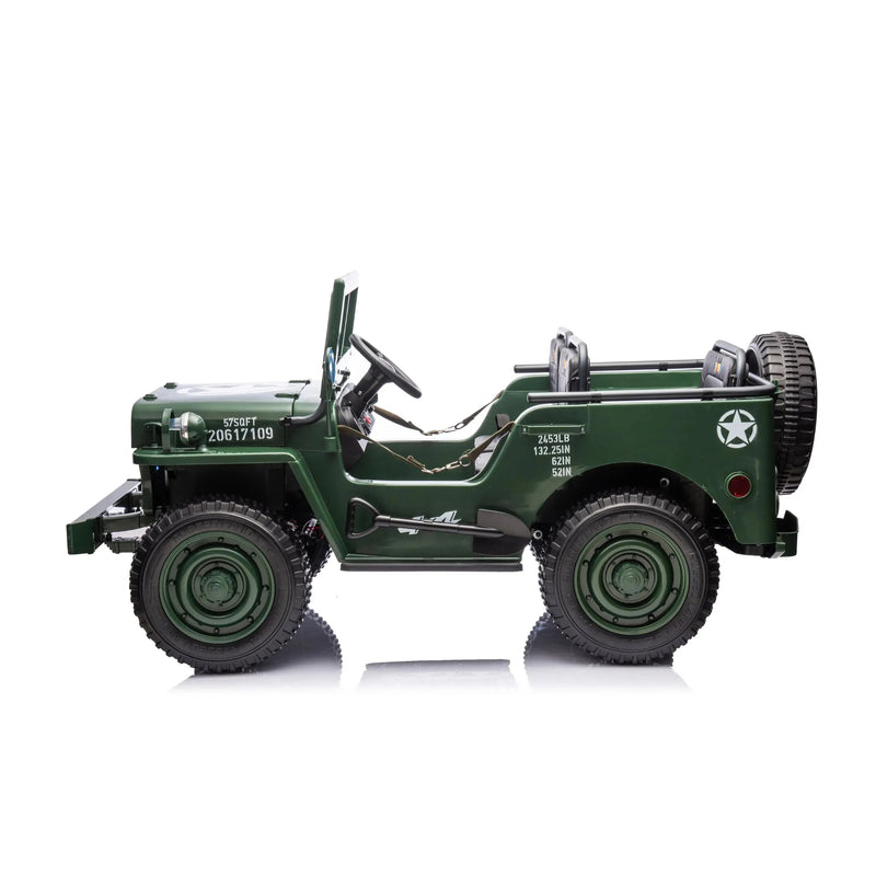 Load image into Gallery viewer, 24V Freddo Military Willy Truck 3 Seater Electric Ride on
