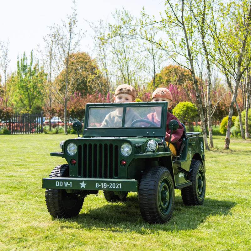 Load image into Gallery viewer, 24V Magic Cars Military Willy Jeep 3 Seater Electric Ride on
