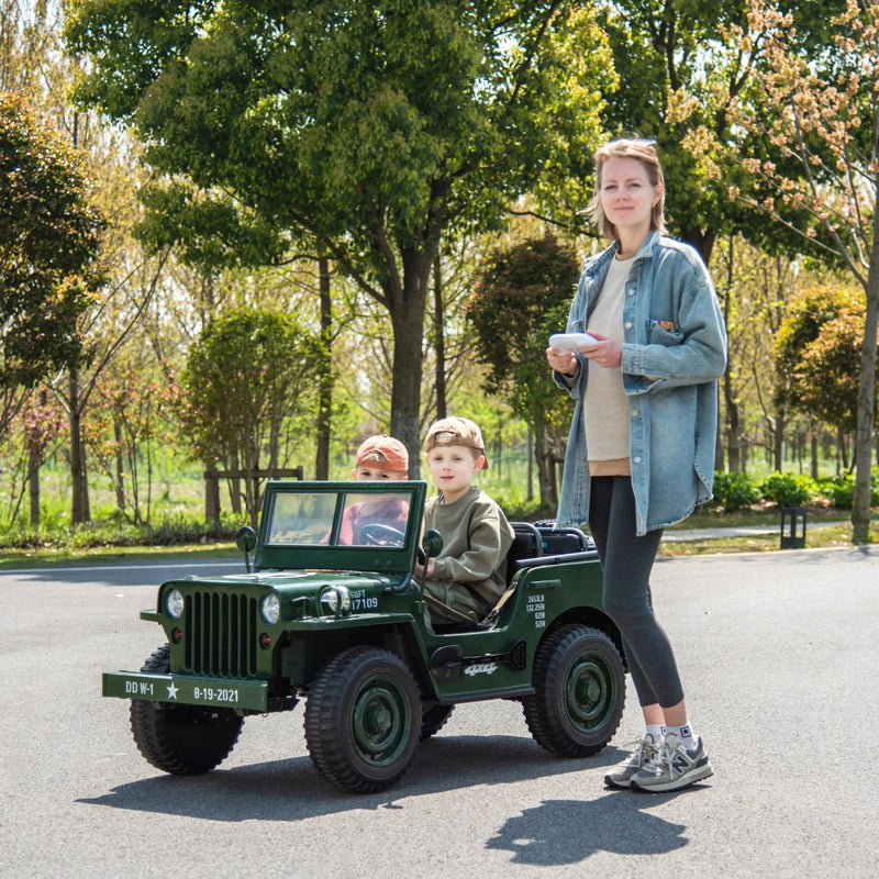 Load image into Gallery viewer, 24V Freddo Military Willy Truck 3 Seater Electric Ride on
