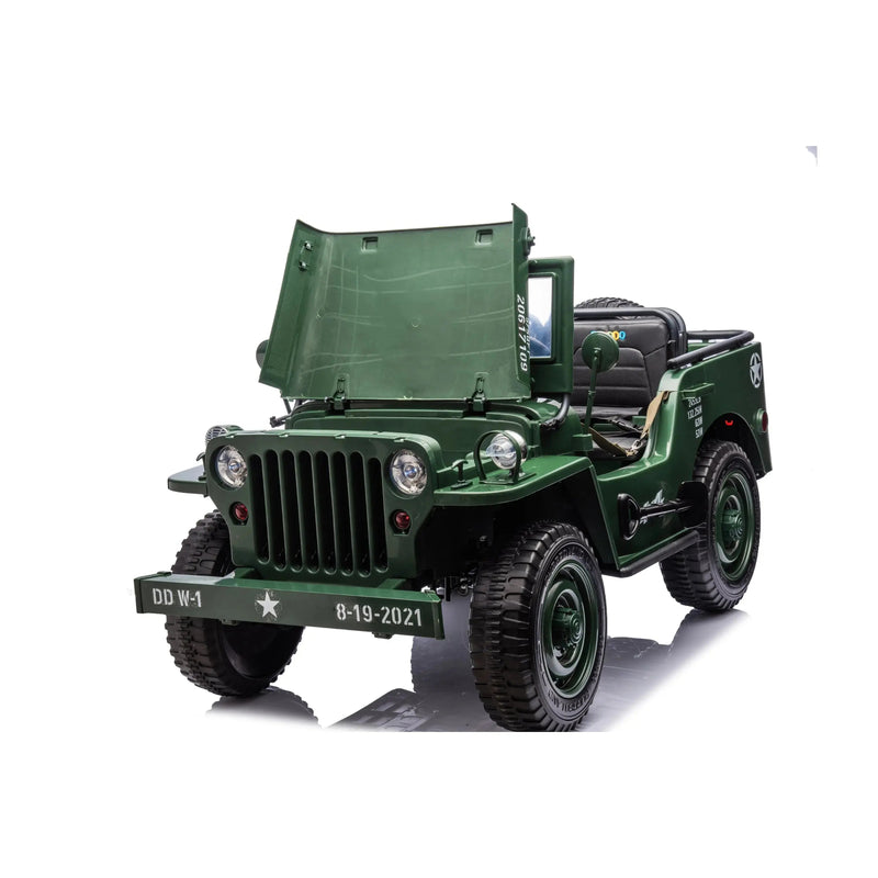 Load image into Gallery viewer, 24V Freddo Military Willy Truck 3 Seater Electric Ride on
