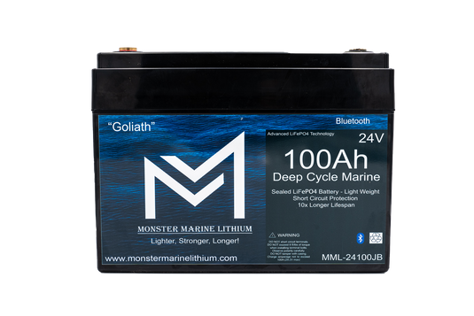 24V 100Ah Lithium Marine Trolling Motor Battery "Goliath" - Bluetooth