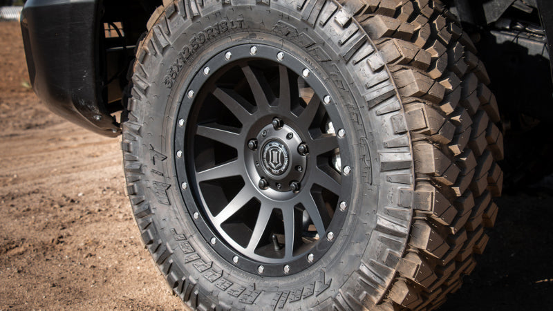 Load image into Gallery viewer, ICON Compression 18x9 5x150 25mm Offset 6in BS Satin Black Wheel
