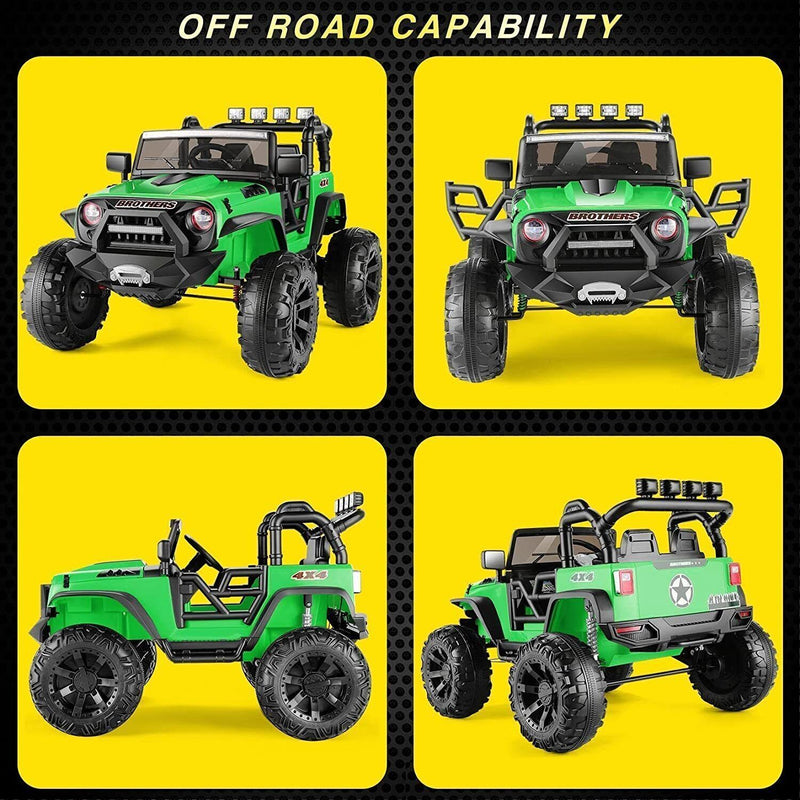 Load image into Gallery viewer, 24V/12V Kids Electric Jeep with Remote Control, 3 Speeds, and LED Lights
