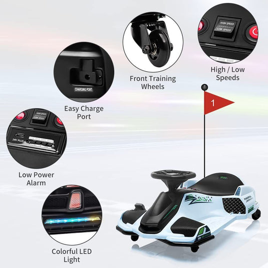 24V Kids Electric Racing Car with Drift Mode - Battery Powered Ride-On Vehicle