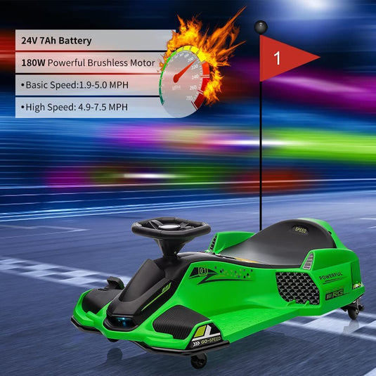 24V Kids Electric Racing Car with Drift Mode - Battery Powered Ride-On Vehicle