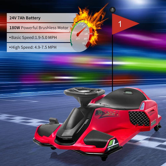 24V Kids Electric Racing Car with Drift Mode - Battery Powered Ride-On Vehicle