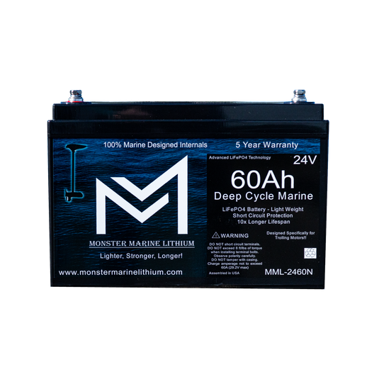 24V 60Ah Lithium Marine Trolling Motor Battery - Bluetooth