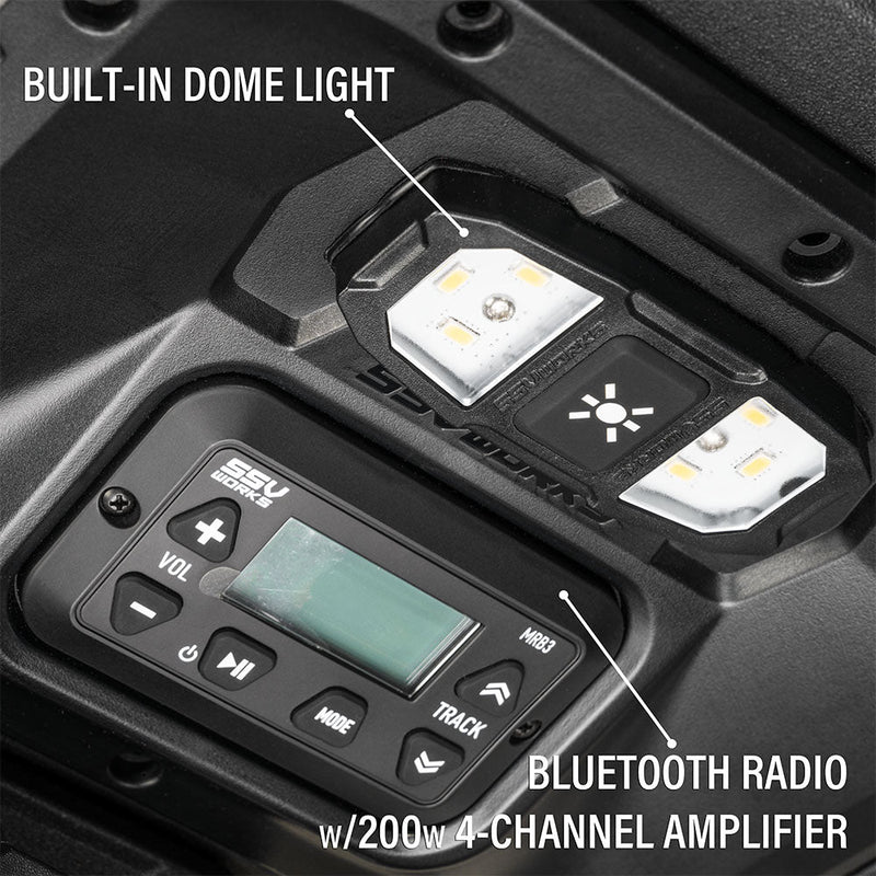 Load image into Gallery viewer, 2024-2026 Polaris® RZR XP 1000 2-Speaker Overhead Soundbar w/MRB3S Bluetooth Radio and Built-in Dome Light
