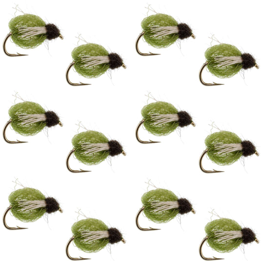 LaFontaine Olive Deep Sparkle Caddis Pupa - 1 Dozen Flies Hook Size 14