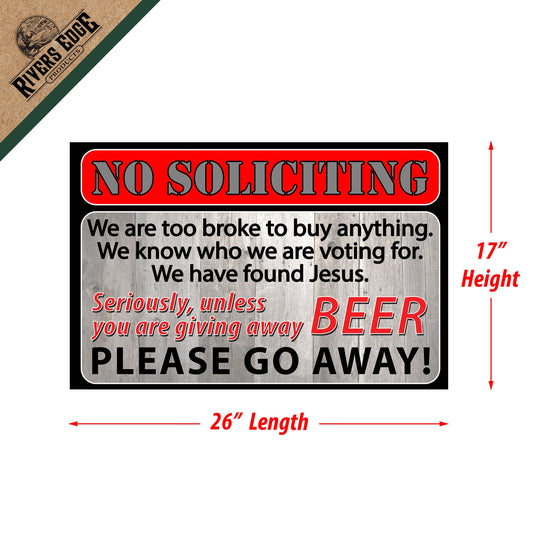 Door Mat Rubber 26in x 17in-No Soliciting