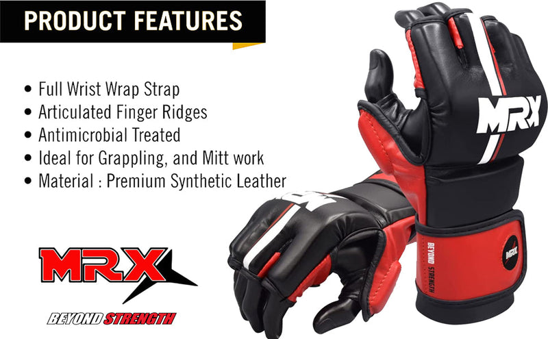 Load image into Gallery viewer, MRX MMA Mens Grappling Gloves with Thumb Protection for Fight Training
