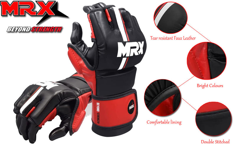 Load image into Gallery viewer, MRX MMA Mens Grappling Gloves with Thumb Protection for Fight Training
