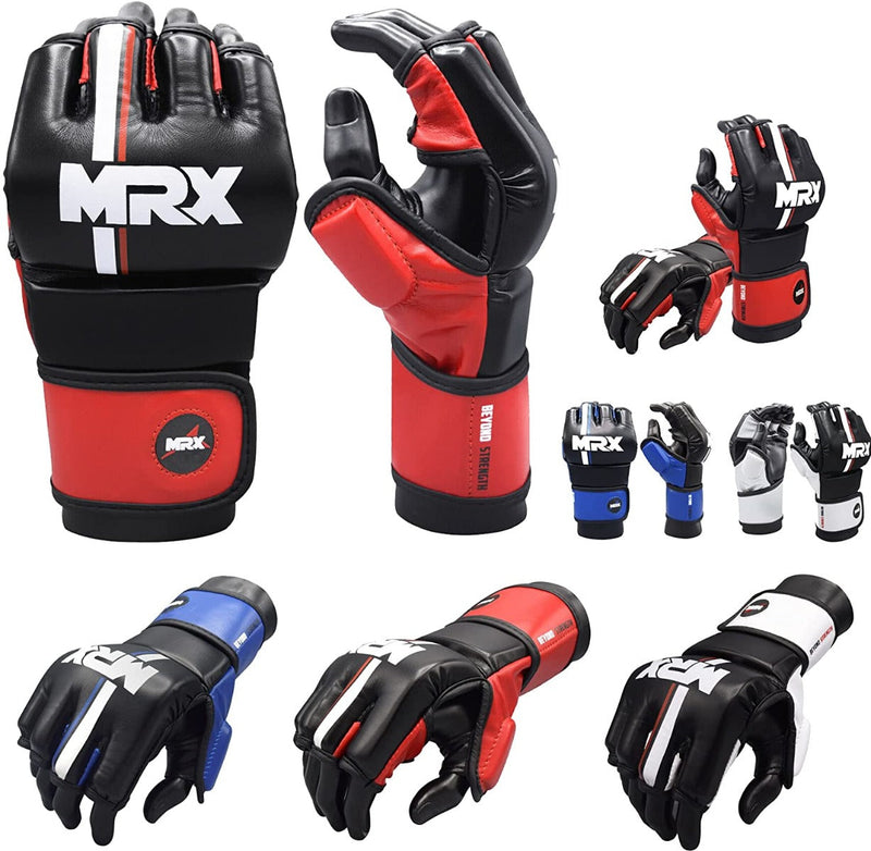 Load image into Gallery viewer, MRX MMA Mens Grappling Gloves with Thumb Protection for Fight Training
