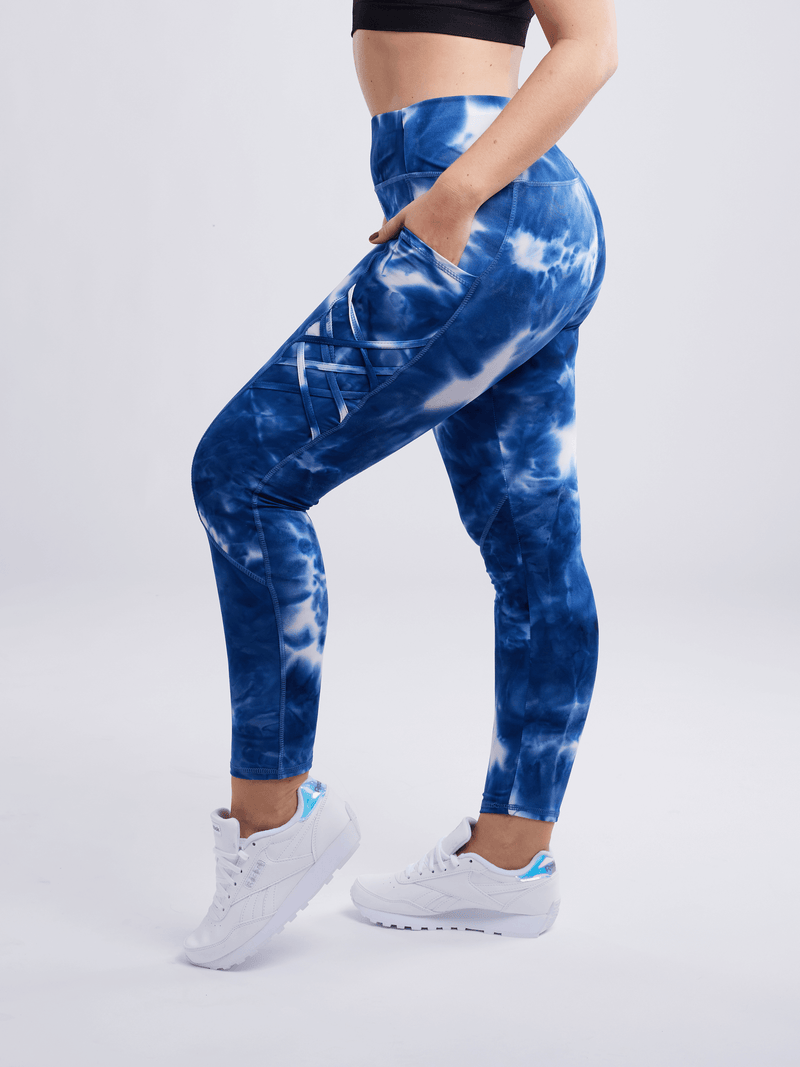 Load image into Gallery viewer, JupiterGear High-Waisted Criss-Cross Training Leggings with Hip Pockets
