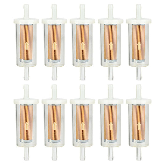 10-Pack 1/4-inch Fuel Filter For BS 695666 845125 691035 John Deere Z225 Z425 Z245 Z435 Z625 Z525E Z375R Z235 Z255 Z335E Z355E Z335M Mower Tractor