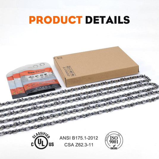 3-Pack 18 Inch Full Chisel MS250 Chain .325 Pitch .063 Guage 68 DL For Stihl MS 250 MS251C MS230 MS210 MS231 MS251 Chainsaw