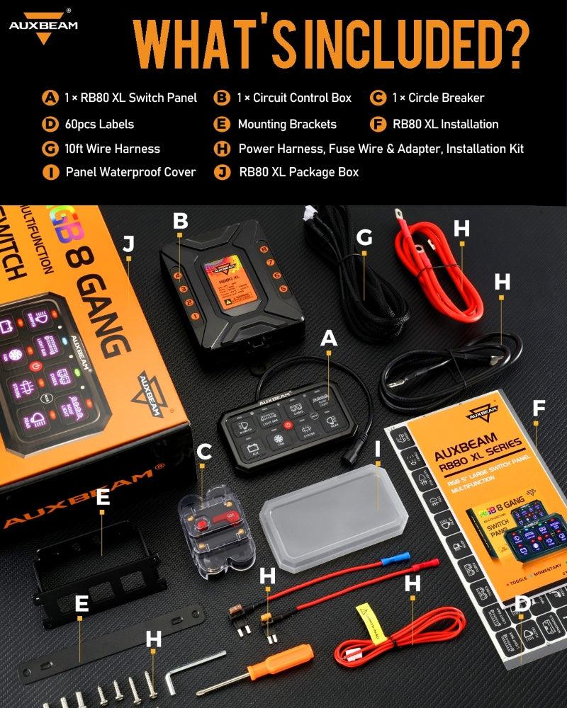 Load image into Gallery viewer, RB80 XL RGB Switch Panel without APP, Toggle/ Momentary/ Pulsed Mode Supported (Two-Sided Outlet)
