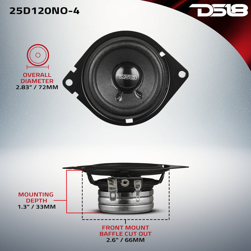 Load image into Gallery viewer, 2.5&quot; OEM Dashboard Loudspeaker with Neodymium Magnet | 60W RMS 4-Ohm
