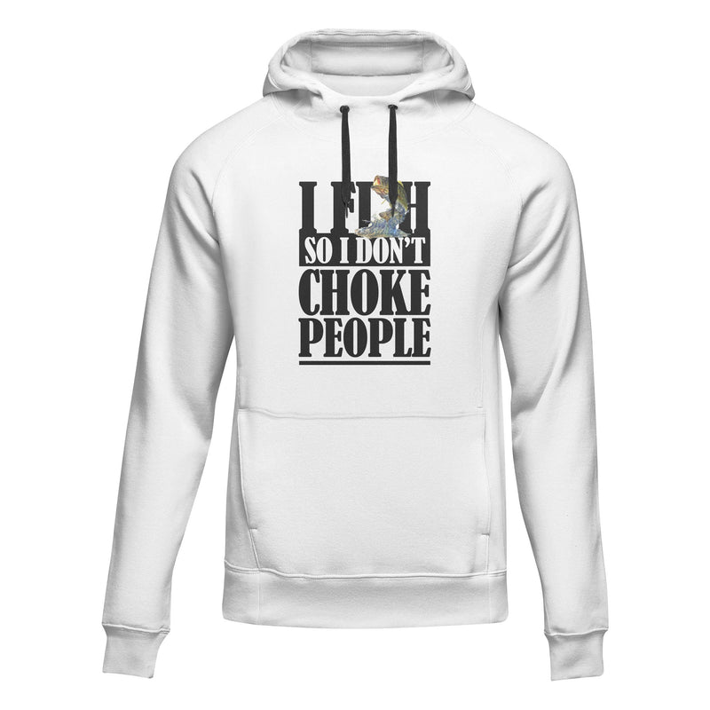 Load image into Gallery viewer, I Fish So I Don&#39;t Choke People Unisex Hoodie
