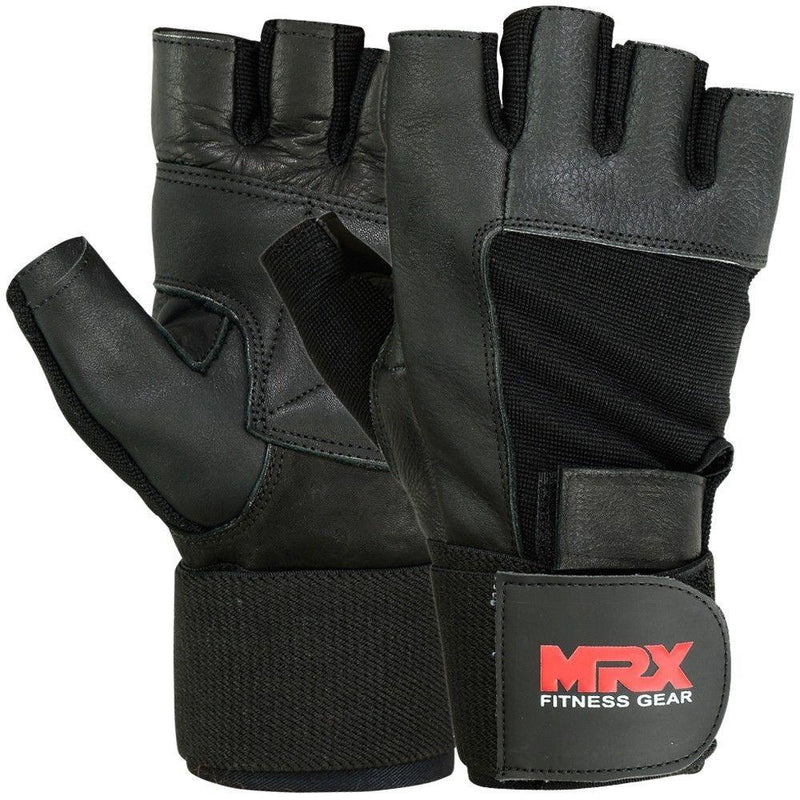 Load image into Gallery viewer, MRX Weight Lifting Gloves Leather Workout Glove With Long Wrist Strap
