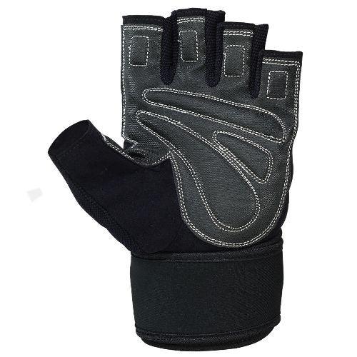 Load image into Gallery viewer, MRX Weight Lifting Gloves Long Wrist Straps Gym Training Leather Black All Sizes
