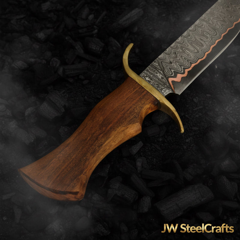 Load image into Gallery viewer, Timberland Trapper Bowie Knife 10" Handmade Damascus Presentation Box
