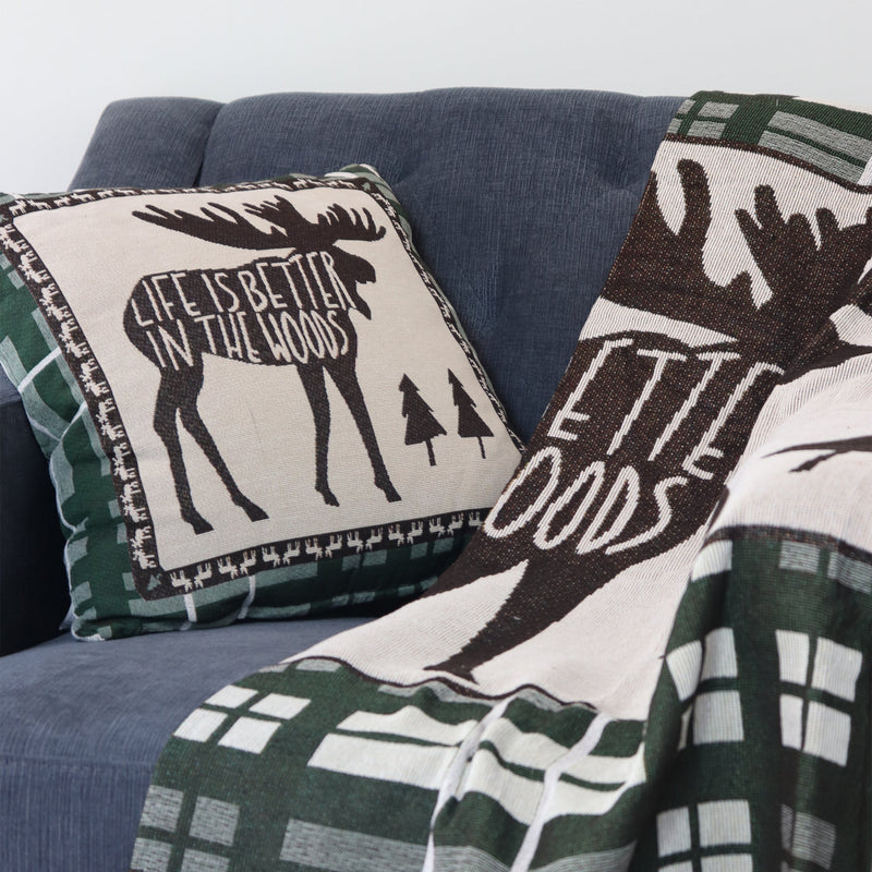 Load image into Gallery viewer, Tapestry Throw 50in x 60in-Moose
