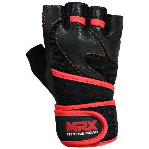 Mrx Weight Lifting Leather Gloves With Long Wrist Strap
