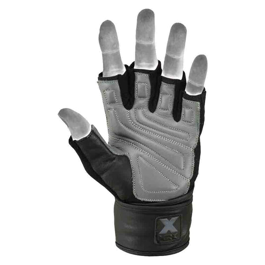 Mrx Men's Weight Lifting Pro Leather Gloves 18 Inches Long Wrist Strap