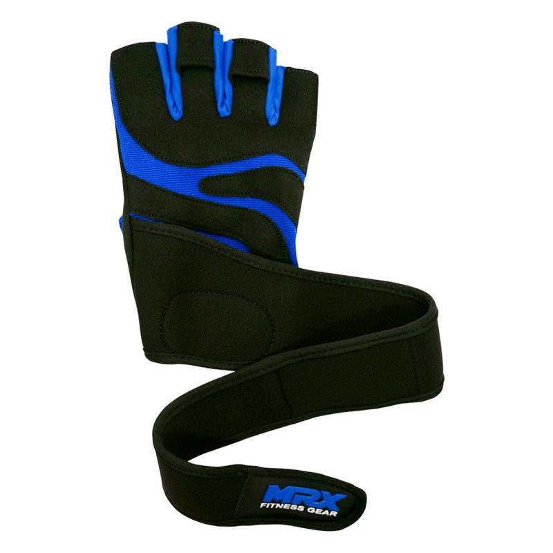 Load image into Gallery viewer, MRX Weightlifting Gloves Long Strap 2624-Blu-S
