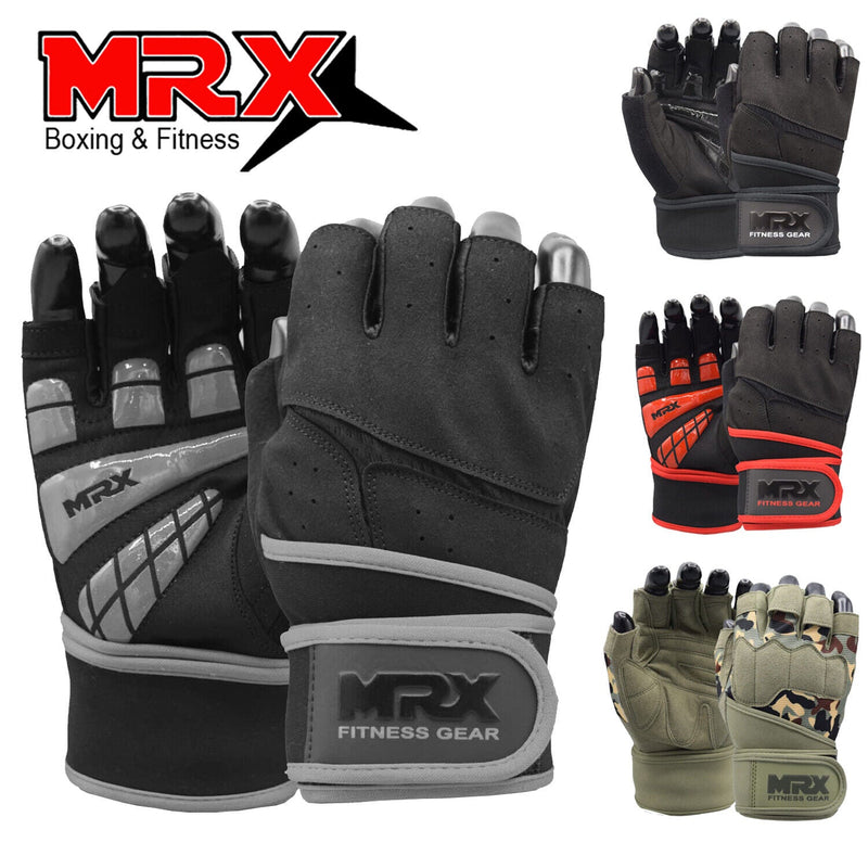 Load image into Gallery viewer, MRX Weightlifting Gloves for Gym Workout Training Long Wrist Strap

