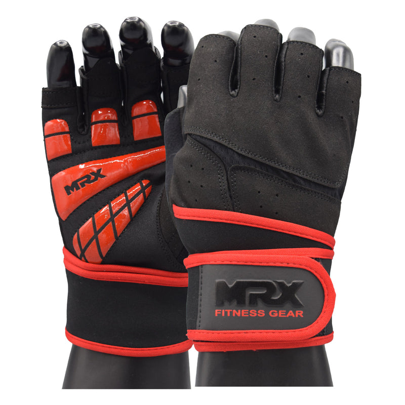Load image into Gallery viewer, MRX Weightlifting Gloves for Gym Workout Training Long Wrist Strap
